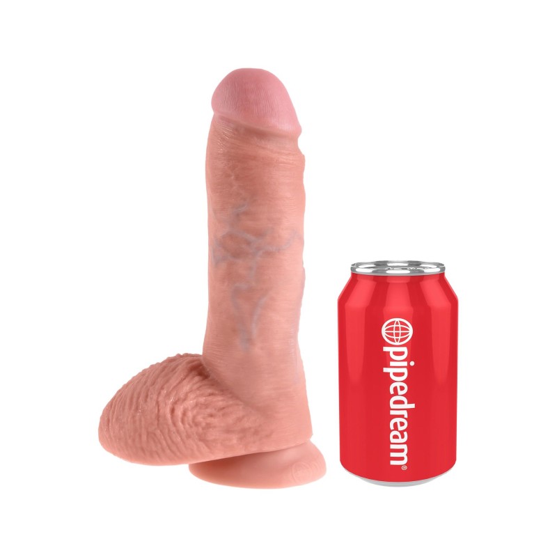 Dildo-cock 8 inch w/ balls flesh